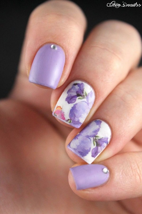 Watercolor Nail Art Design