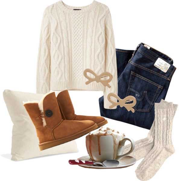 White Sweater with UGG Boots