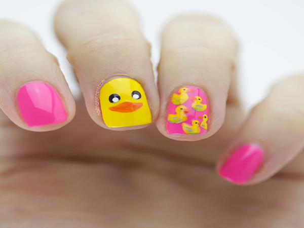 Yellow Duck Nail Design