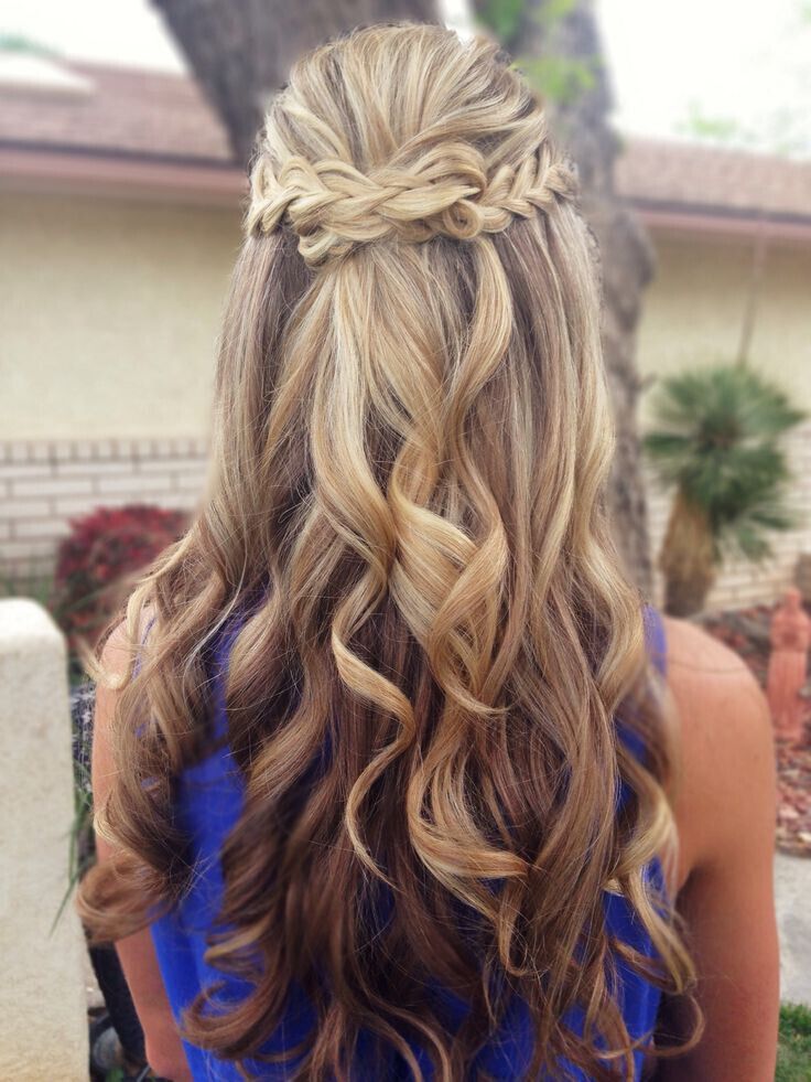 Braided Half Up Half Down Hairstyle for Wedding