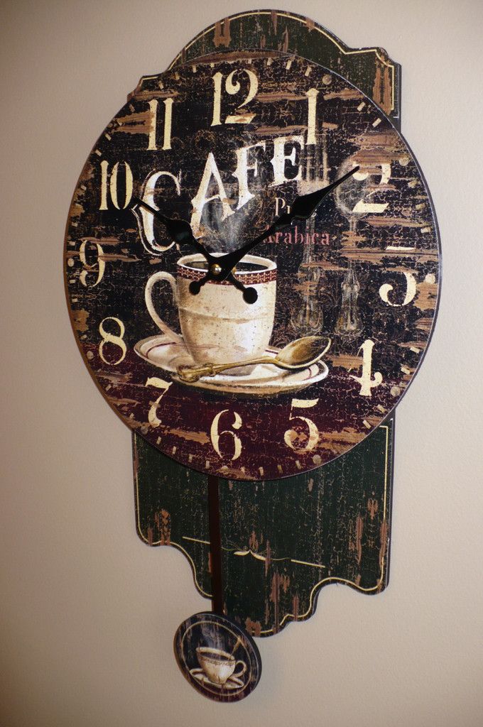 Coffee Theme Pendulum Clock