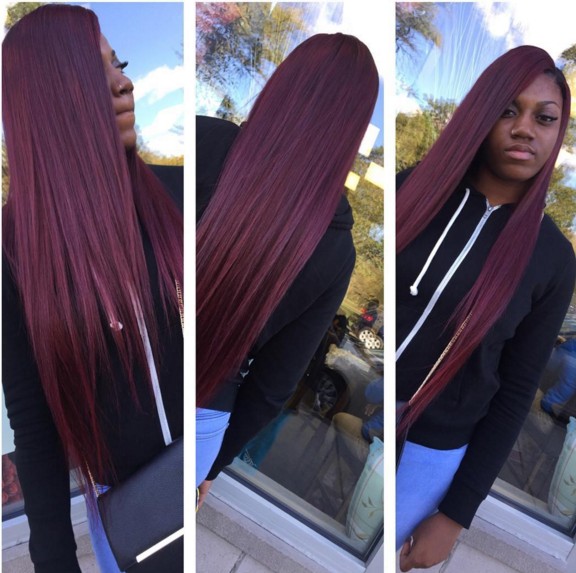 Long Straight Hairstyle for Red Hair