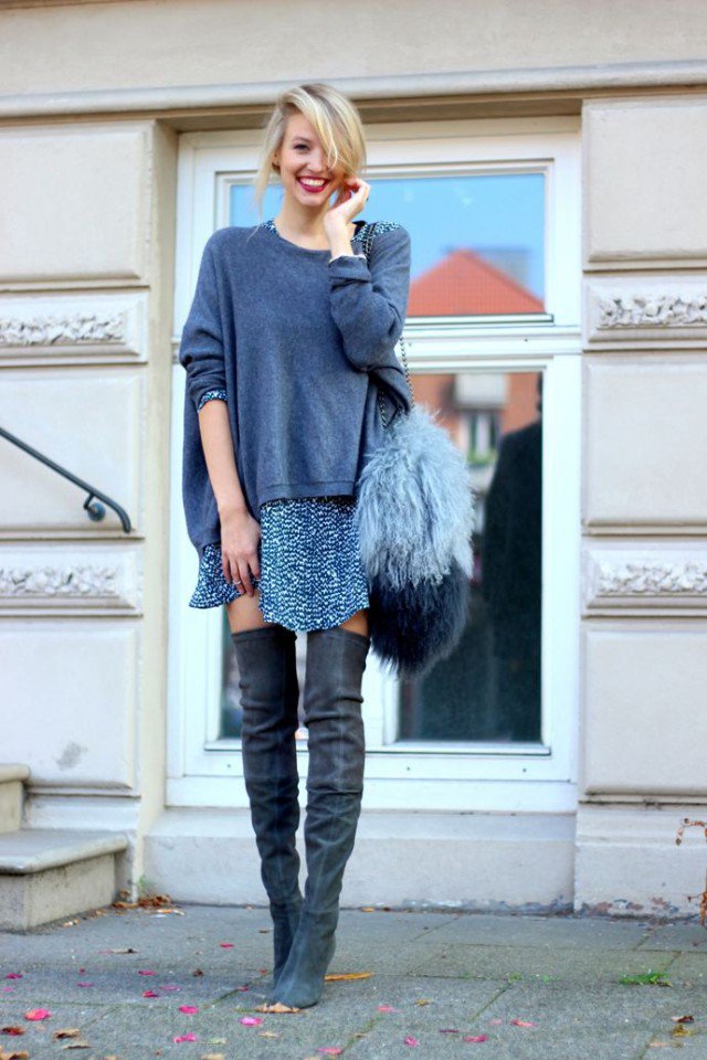 12 Trendy Ways to Wear Over the Knee Boots - Pretty Designs