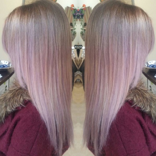 Pink Straight Ombre Hairstyle