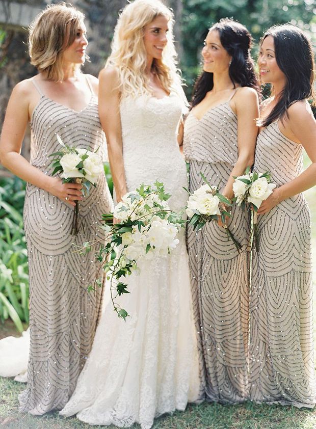 adrianna papell beaded bridesmaid dress