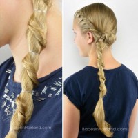 Side Ponytail Hairstyle with Twisted Bangs