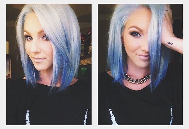 Silver to Blue Ombre Hair