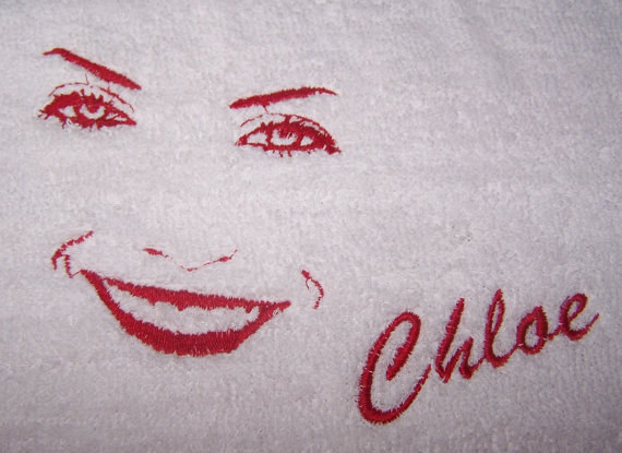 Embroidered Face Bath Towel