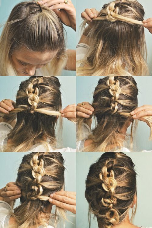 French Braid Updo for Mid-Length Hair