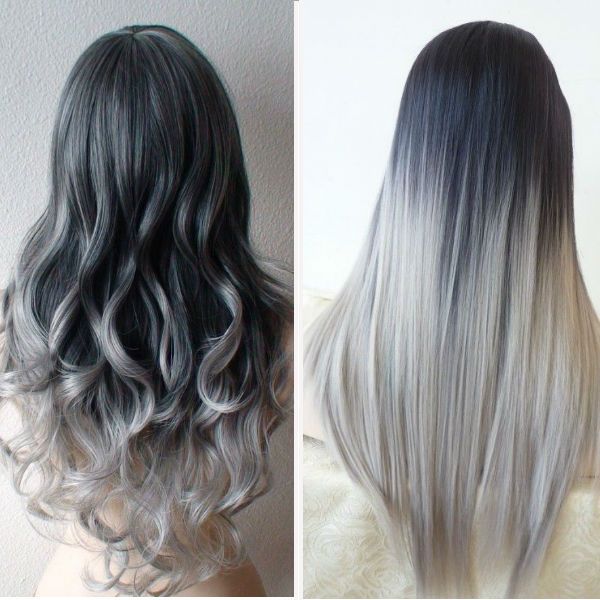 Long Grey Ombre Hairstyle