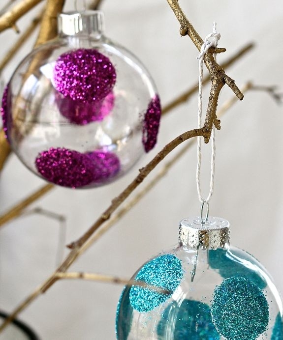 Polka Dot Glitter Ornaments