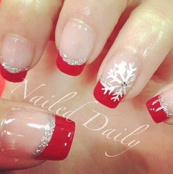 Red and Sliver Nails
