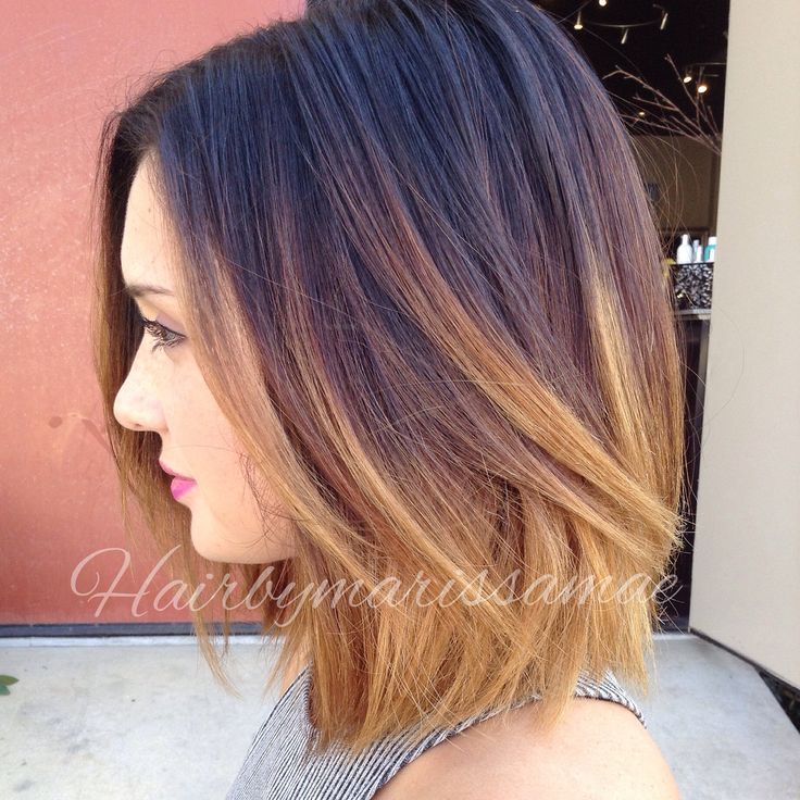 Short dark to blonde ombre hair