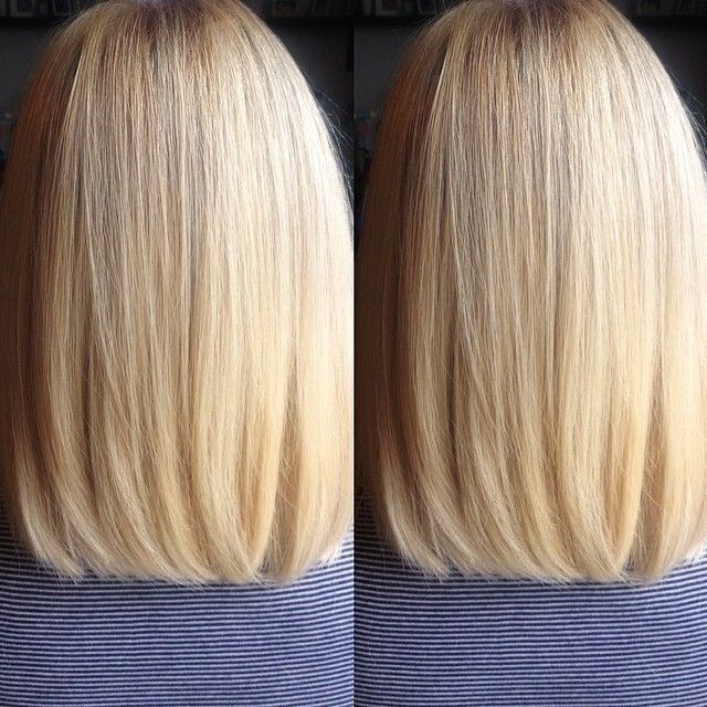 Simple easy straight lob hairstyle for women
