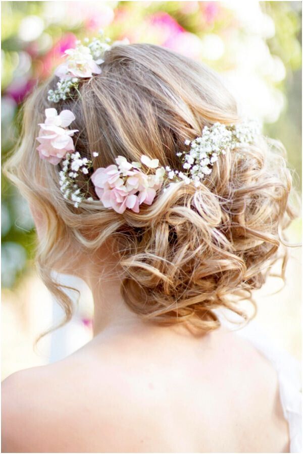 Wedding Updo Hairstyle with Flowers