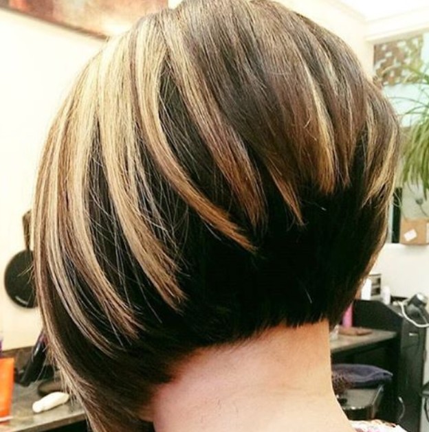 back view of graduated bob hairstyles