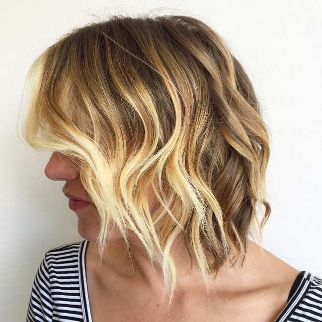 layered balayage choppy bob hairstyle