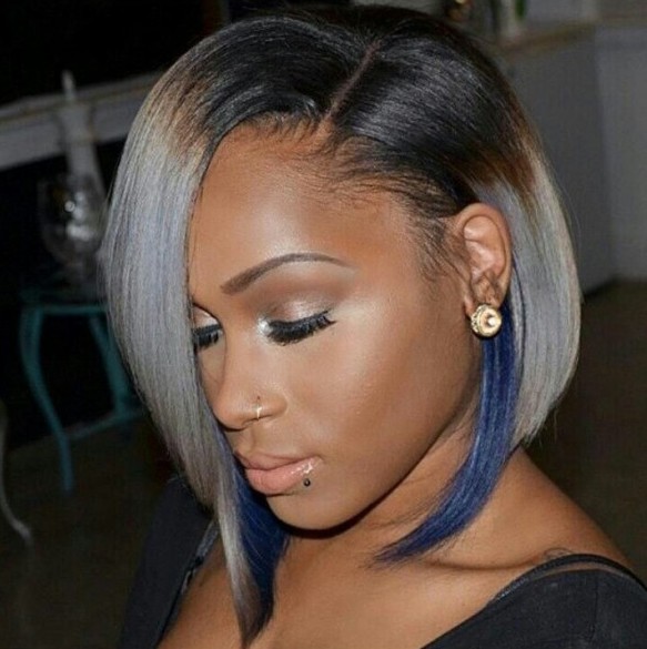 short ombre bob haircut for black women