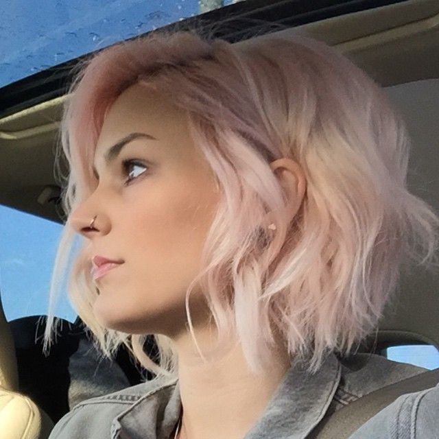 short pink bob haircut