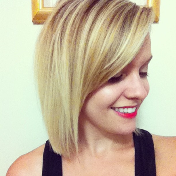 straight bob hairstyle with bangs