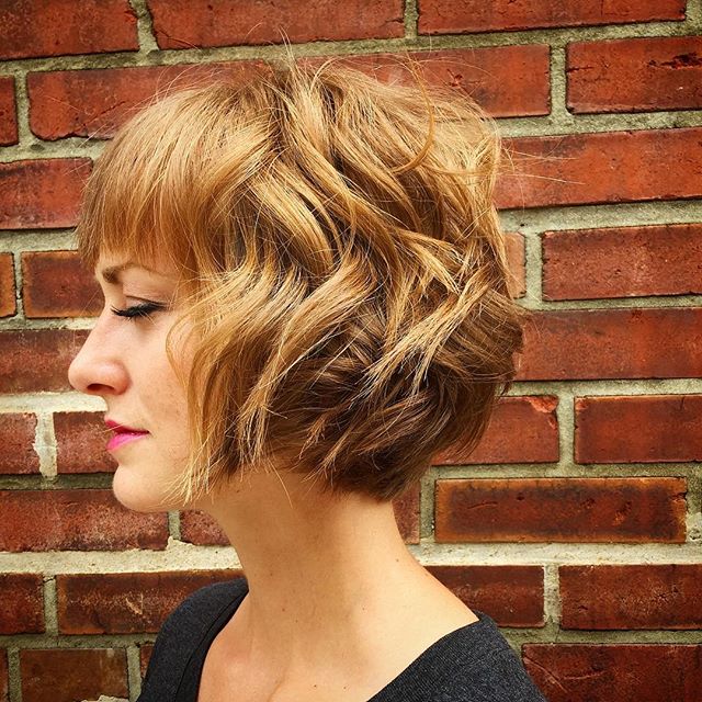 tousled curly bob hairstyle for short hair