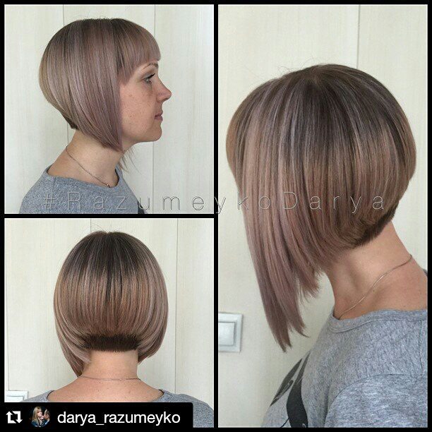 trendy graduated a-line bob hairstyle