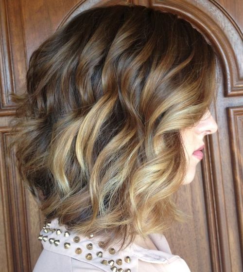 wavy curly bob hairstyle for thick hair