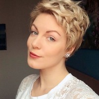 Blond Curly Pixie Hairstyle