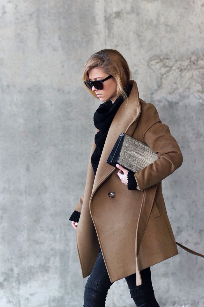 Camel Coat and Cozy Oversized Sweater