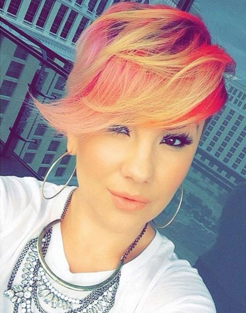 Colored Long Pixie Hairstyle