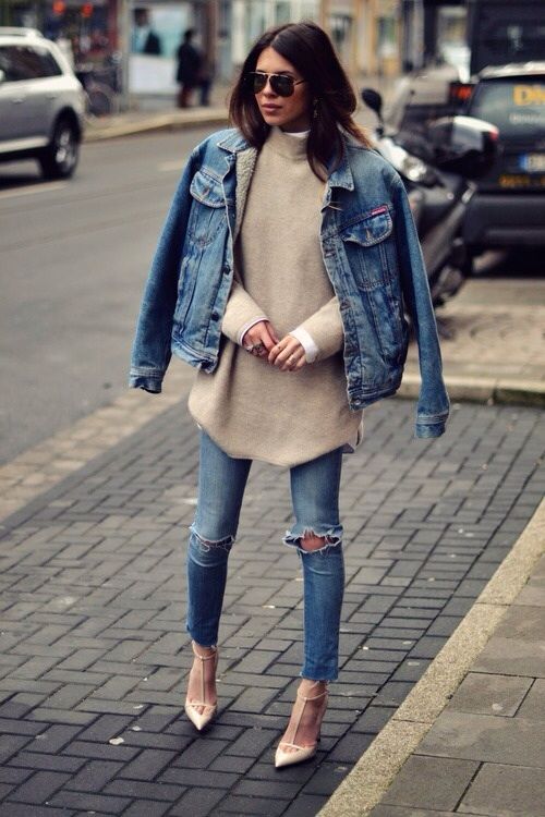 Denim Outfit and Sweater