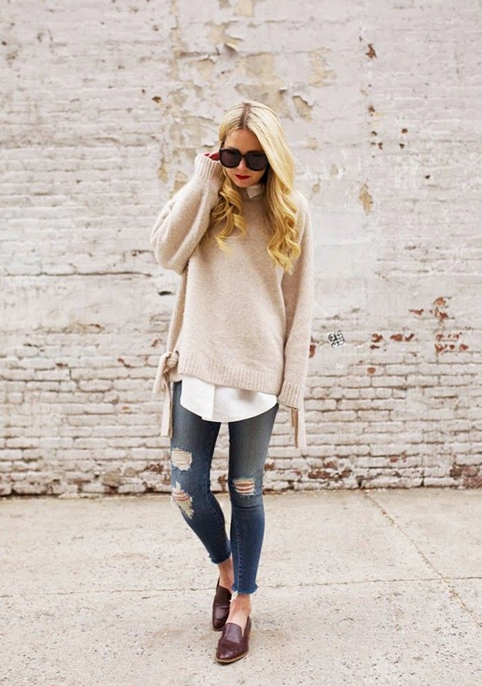 Oversized Sweater and Loafers