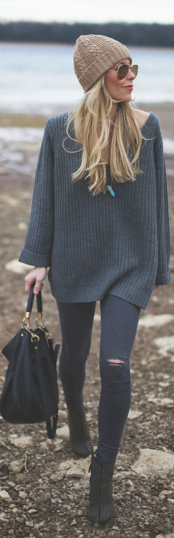 Oversized Sweater and Ripped Leggings