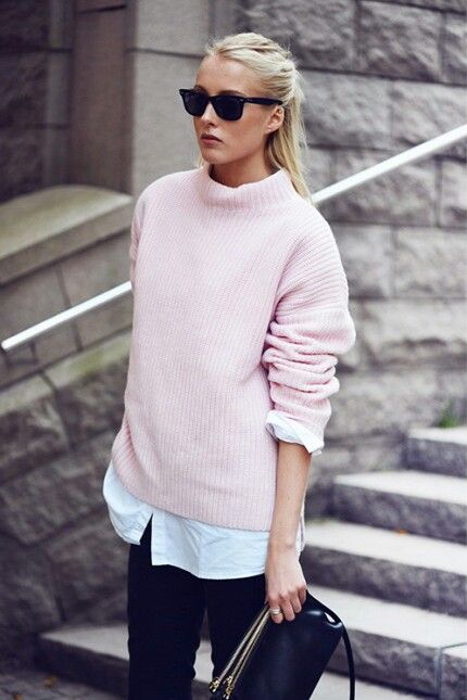  Pink Sweater and Black Jeans