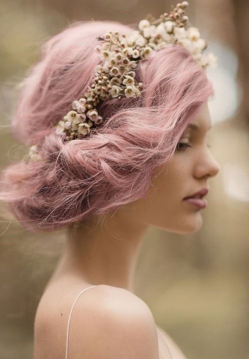 Pastel Colored Wedding Updo