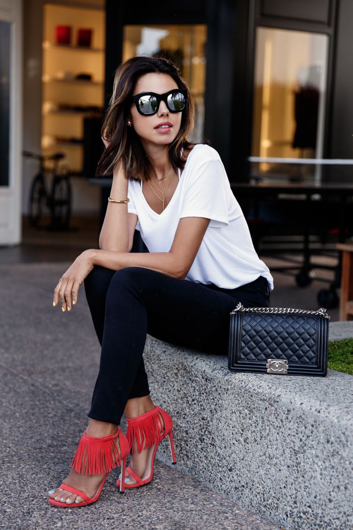 Red Fringe Sandals