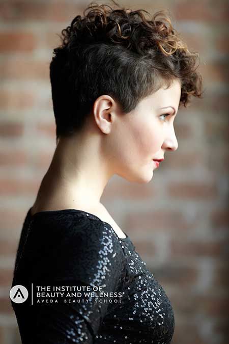 Shaved Curly Pixie Hairstyle