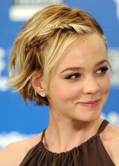 Cute Short Hairstyle with Braided Bangs