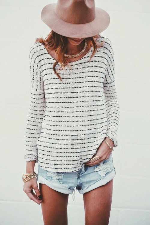 Striped Sweater and Shorts