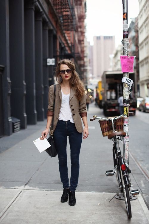 Tweed Blazer and Skinny Jeans