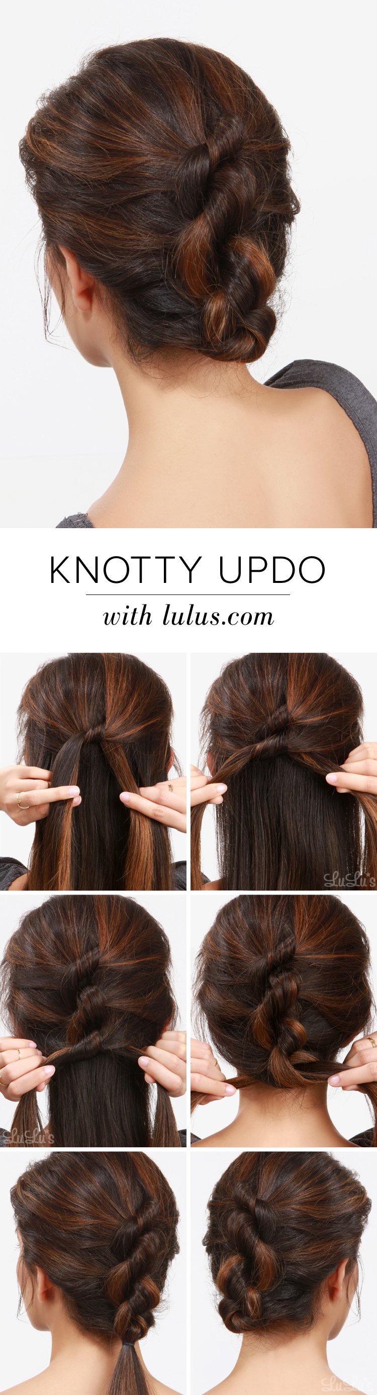 Easy Knotted Updo Hairstyle