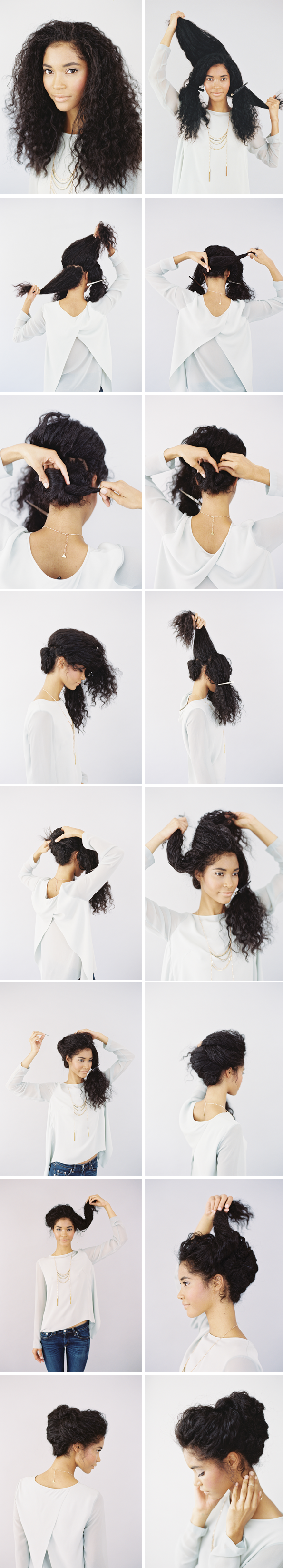 Easy Updo for Long Curly Hair