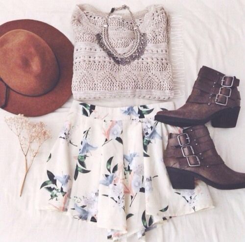 Floral Shorts and Boots