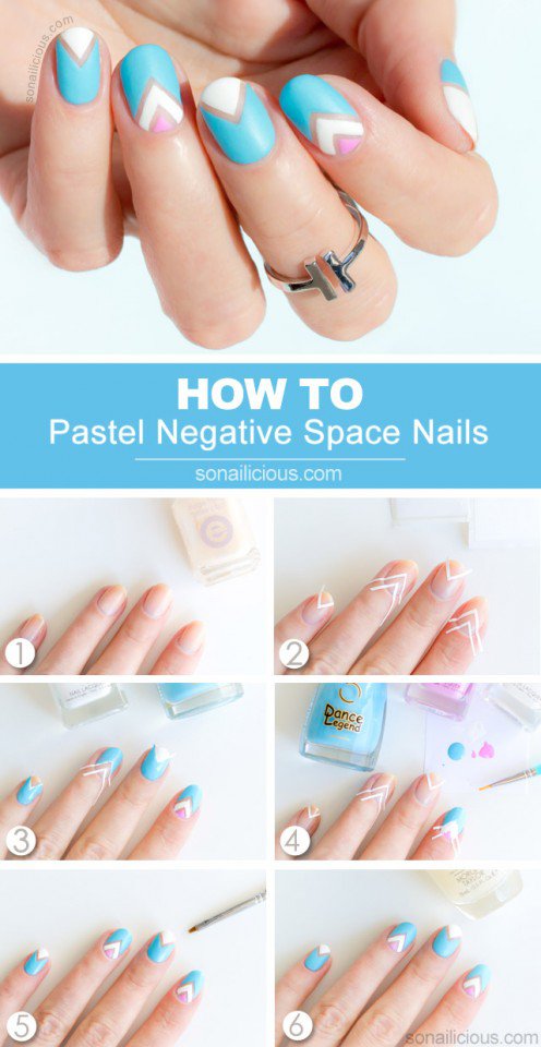 Pastel Negative Space Nails