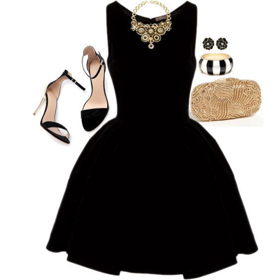 Sandals and Black Dress