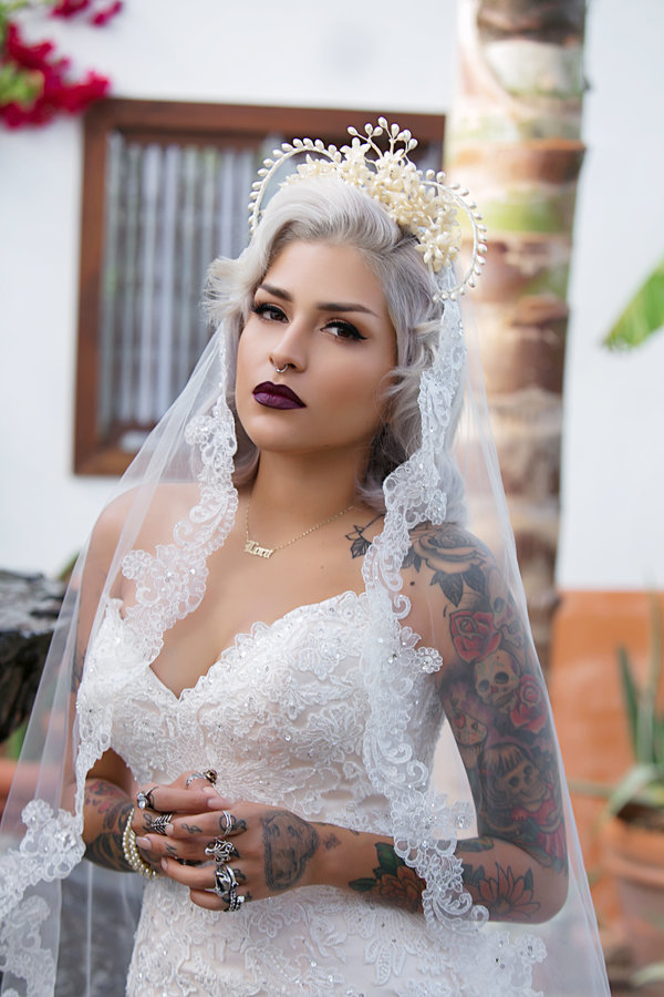 Silver Grey Wedding Hairstyle