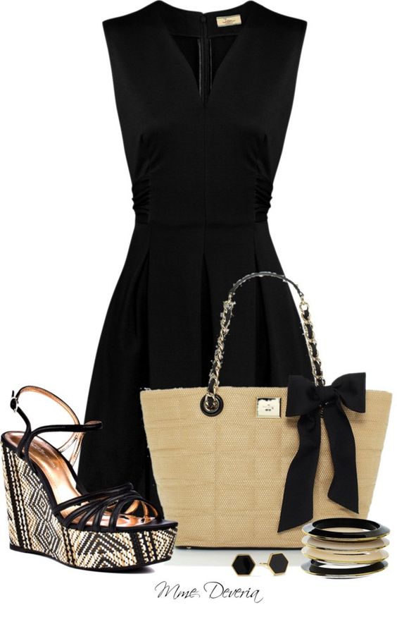 Strappy Sandals and Black Dress