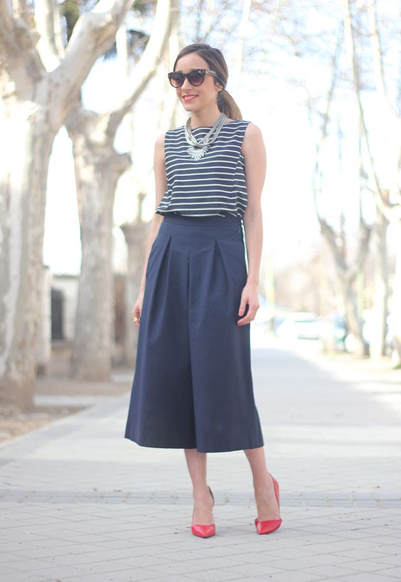 Striped Top and Culottes