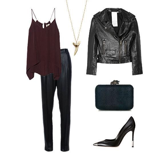 Tank Top and Black Leather Jacket