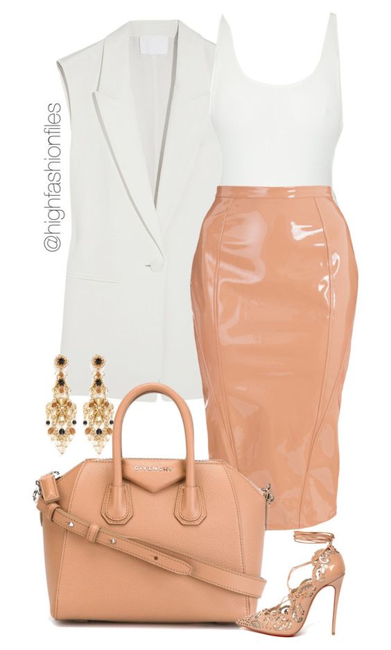White Vest and Pastel Pink Skirt